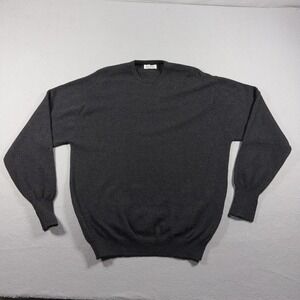 Peter Scott Sweater Men 46 Large Gray Wool Angora Crewneck Pullover Scotland